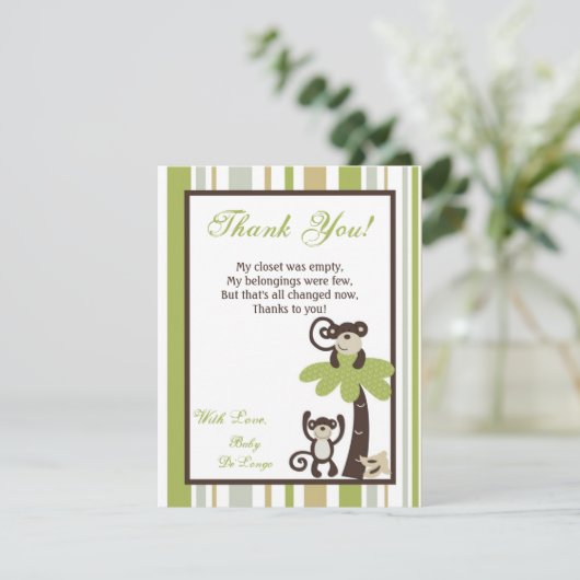 4x5 FLAT Hartelijk dank voor uw kaart Apendierentu (Staand voorkant)