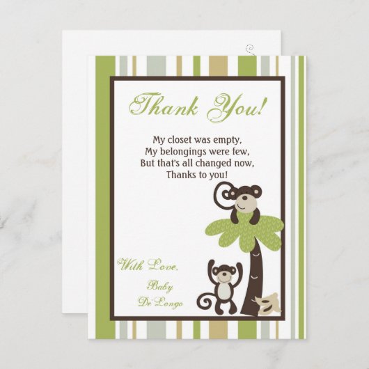 4x5 FLAT Hartelijk dank voor uw kaart Apendierentu (Voorkant / Achterkant)