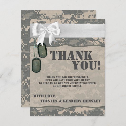 4x5 FLAT - Hartelijk dank voor uw kaart ARMY ACU U (Voorkant / Achterkant)