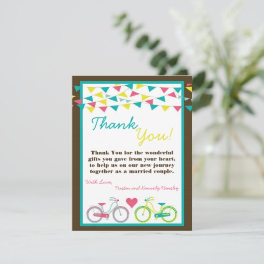4x5 FLAT - Hartelijk dank voor uw kaart - Bike Bic (Staand voorkant)