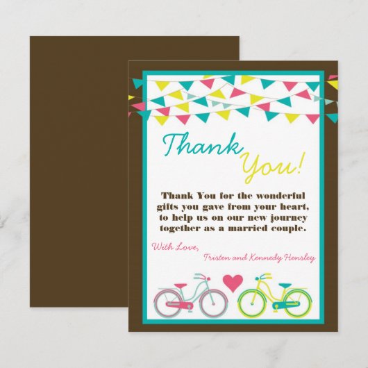 4x5 FLAT - Hartelijk dank voor uw kaart - Bike Bic (Voorkant / Achterkant)