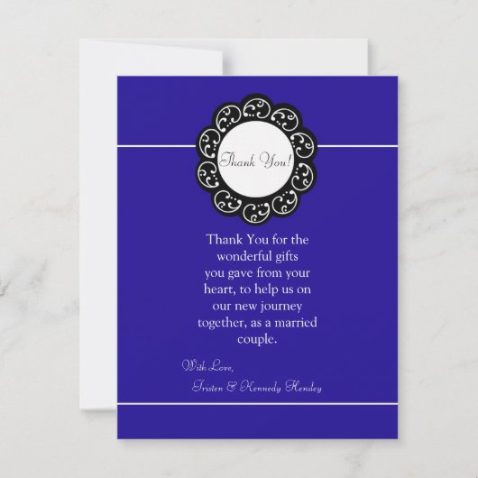 4x5 FLAT - Hartelijk dank voor uw kaart Blauw en w (Voorkant)