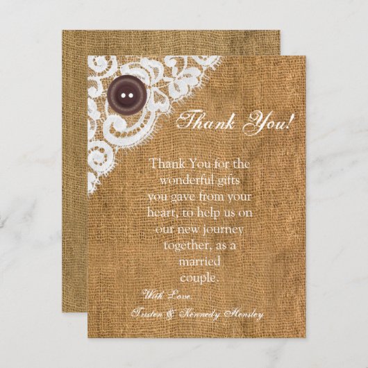 4x5 FLAT - Hartelijk dank voor uw kaart - Button B (Voorkant / Achterkant)