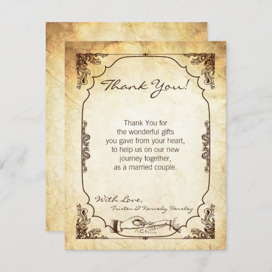 4x5 FLAT - Hartelijk dank voor uw kaart -  ceremon (Voorkant / Achterkant)