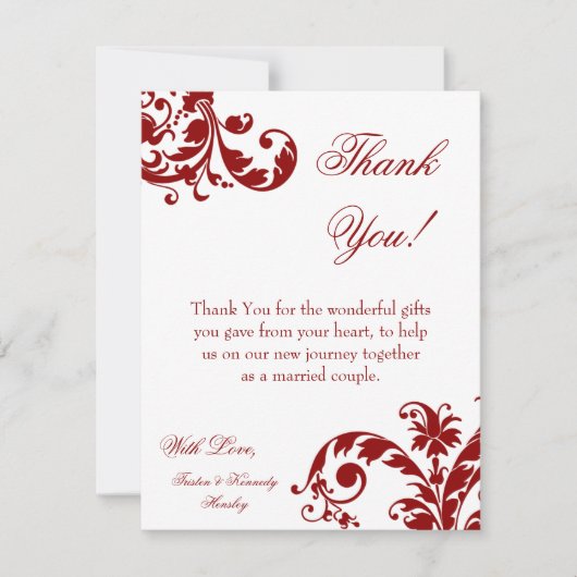 4x5 FLAT Hartelijk dank voor uw kaart Crimson Red  (Voorkant)