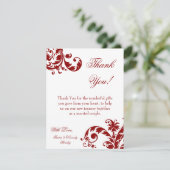 4x5 FLAT Hartelijk dank voor uw kaart Crimson Red  (Staand voorkant)