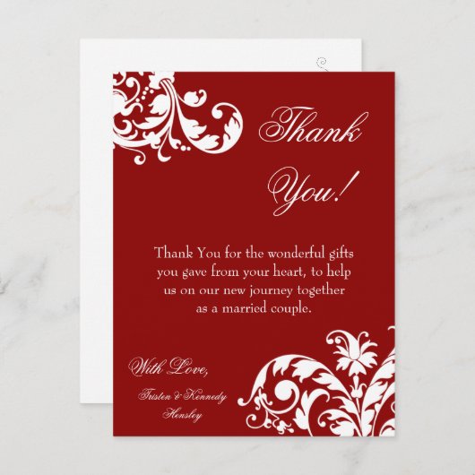 4x5 FLAT Hartelijk dank voor uw kaart Crimson Red  (Voorkant / Achterkant)