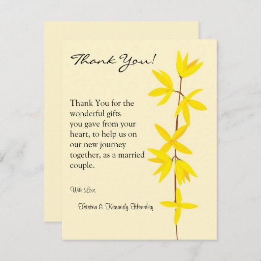 4x5 FLAT - Hartelijk dank voor uw kaart Geel en Cr (Voorkant / Achterkant)