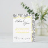 4x5 FLAT - Hartelijk dank voor uw kaart Gele Damas (Staand voorkant)