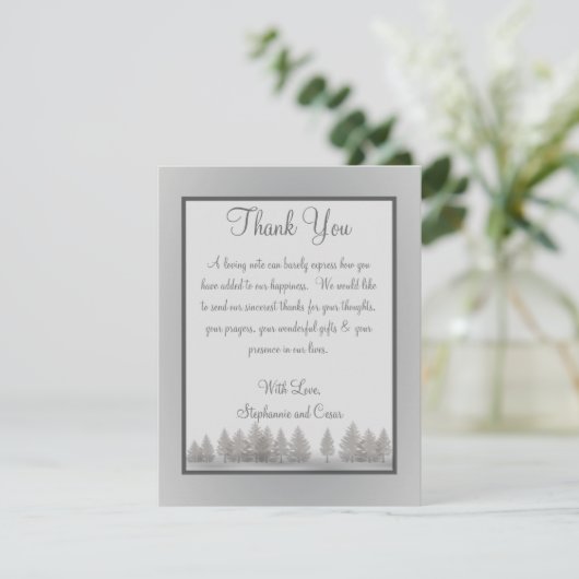 4x5 FLAT Hartelijk dank voor uw kaart Grijze winte (Staand voorkant)