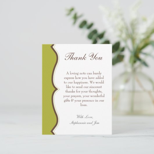 4x5 FLAT Hartelijk dank voor uw kaart Groen en Bru (Staand voorkant)