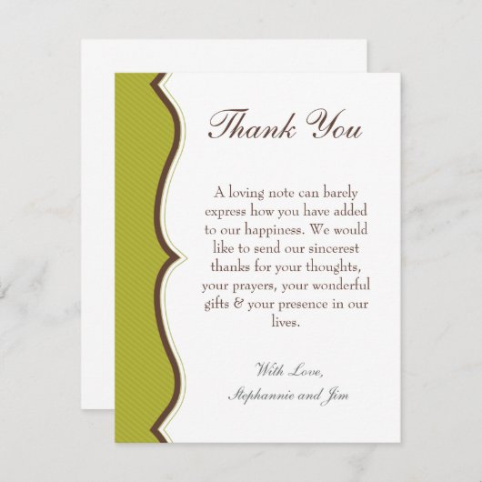 4x5 FLAT Hartelijk dank voor uw kaart Groen en Bru (Voorkant / Achterkant)