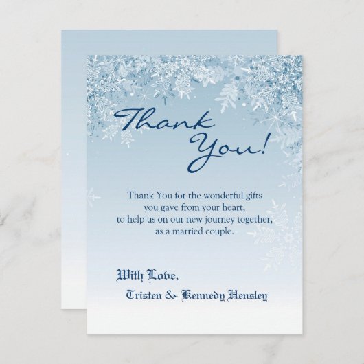 4x5 FLAT Hartelijk dank voor uw kaart Krystal Snow (Voorkant / Achterkant)