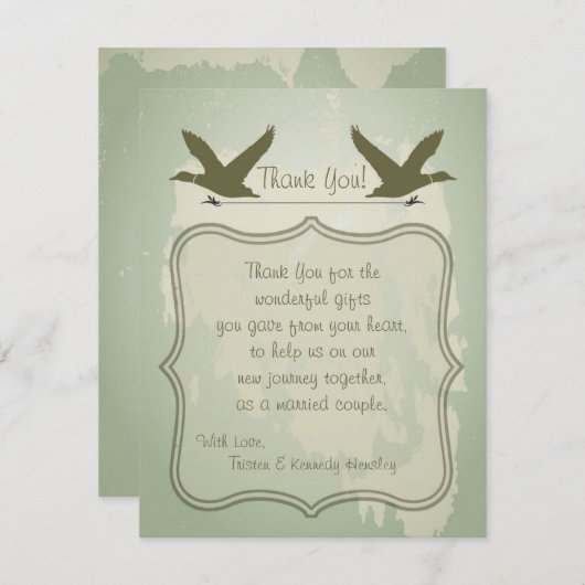 4x5 FLAT - Hartelijk dank voor uw kaart, land dat  Bedankkaart (Voorkant / Achterkant)