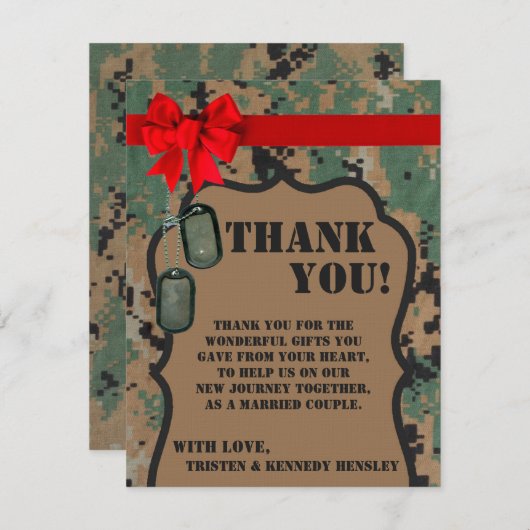 4x5 FLAT Hartelijk dank voor uw kaart Marine DIGIT (Voorkant / Achterkant)