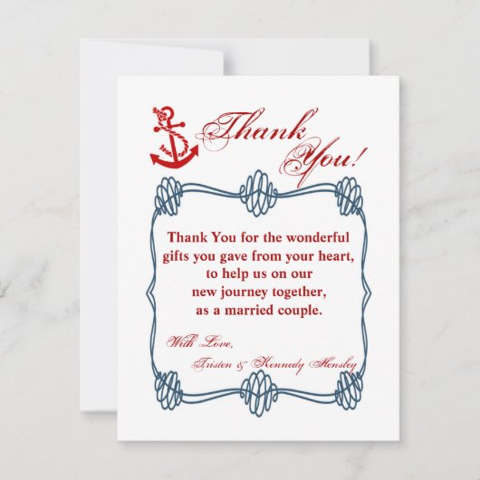 4x5 FLAT - Hartelijk dank voor uw kaart Nautical K (Voorkant)