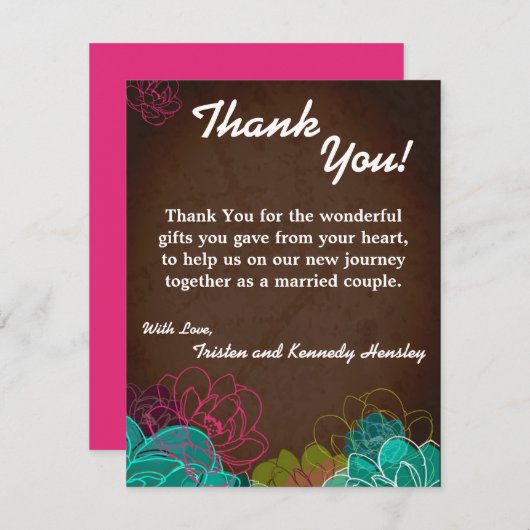 4x5 FLAT Hartelijk dank voor uw kaart Neon Spring  (Voorkant / Achterkant)