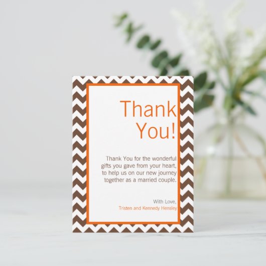 4x5 FLAT Hartelijk dank voor uw kaart Oranje bruin (Staand voorkant)