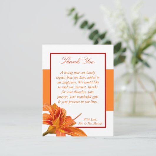 4x5 FLAT - Hartelijk dank voor uw kaart Oranje tij (Staand voorkant)