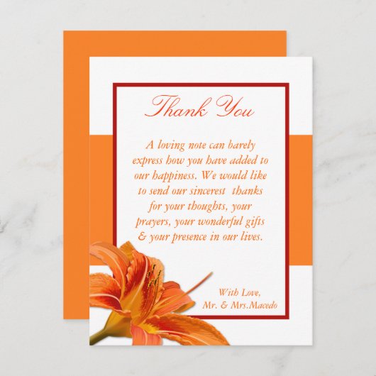 4x5 FLAT - Hartelijk dank voor uw kaart Oranje tij (Voorkant / Achterkant)