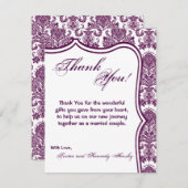 4x5 FLAT Hartelijk dank voor uw kaart Plum Paars D (Voorkant / Achterkant)