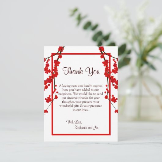 4x5 FLAT - Hartelijk dank voor uw kaart Red Cherry (Staand voorkant)