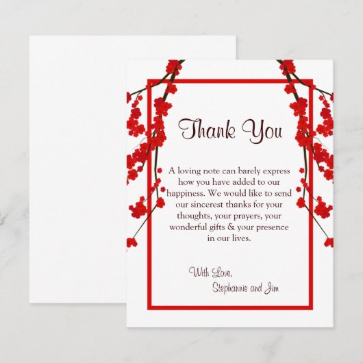 4x5 FLAT - Hartelijk dank voor uw kaart Red Cherry (Voorkant / Achterkant)