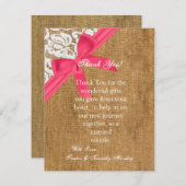 4x5 FLAT - Hartelijk dank voor uw kaart Roze Burla (Voorkant / Achterkant)