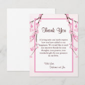 4x5 FLAT Hartelijk dank voor uw kaart Roze Cherry  (Voorkant / Achterkant)