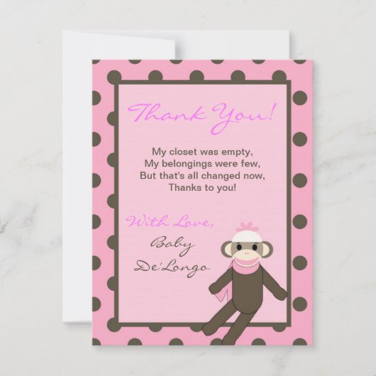 4x5 FLAT - Hartelijk dank voor uw kaart Roze conta (Voorkant)