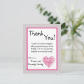 4x5 FLAT - Hartelijk dank voor uw kaart Roze Flora (Staand voorkant)