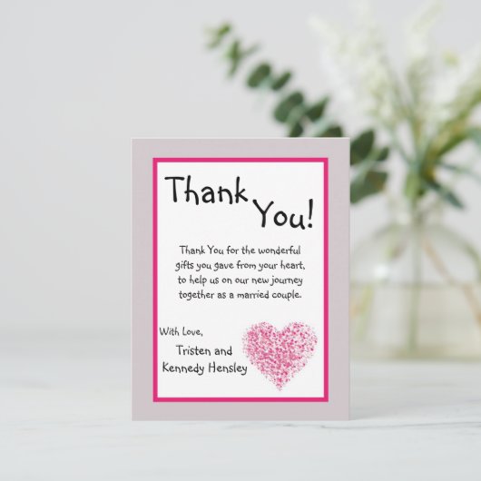 4x5 FLAT - Hartelijk dank voor uw kaart Roze Flora (Staand voorkant)