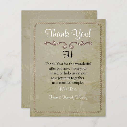 4x5 FLAT Hartelijk dank voor uw kaart  wijntuin (Voorkant / Achterkant)