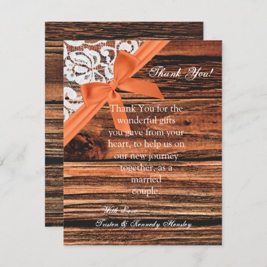 4x5 FLAT - Hartelijk dank voor uw kaart Wooden & L (Voorkant / Achterkant)