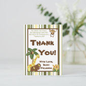4x5 FLAT - Hartelijk dank voor uw Oerwoud baby's Bedankkaart (Staand voorkant)