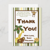 4x5 FLAT - Hartelijk dank voor uw Oerwoud baby's Bedankkaart (Voorkant / Achterkant)