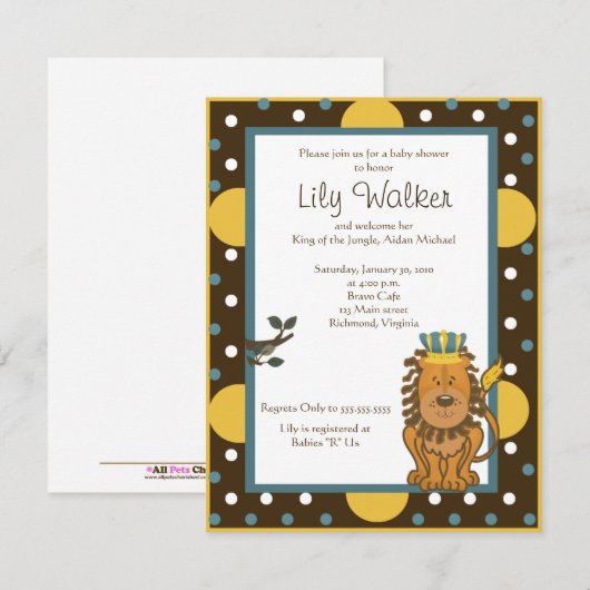 4x5 formaat koning van het Oerwoud bruin/Oranje pu Kaart (Voorkant / Achterkant)