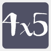 4x5 Groot formaat Sticker - Wit op Navy