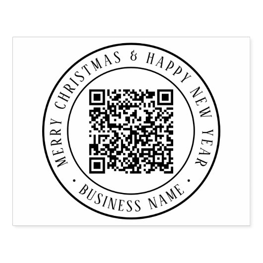 4X5 Merry Christmas & Happy New Year QR Code Rubberstempel (Afrduk)