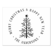 4X5 Merry Christmas & Happy New Year Simple Rubberstempel (Afrduk)