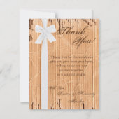 4x5 PLAT Dank u Kartonnen Flap Wit Ribbo Bedankkaart (Voorkant)