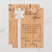 4x5 PLAT Dank u Kartonnen Flap Wit Ribbo Bedankkaart (Voorkant / Achterkant)