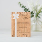 4x5 PLAT Dank u Kartonnen Flap Wit Ribbo Bedankkaart (Staand voorkant)