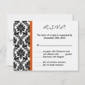 4x5 R.S.V.P. Reply Card - Black Damask Oranje RSVP (Voorkant)