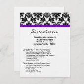 4x5 Routebeschrijving Kaart Zwart Damask Paarse Re (Voorkant / Achterkant)