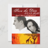 4x5 Save the Date Kaart African Safari Giraffe Sun (Voorkant)