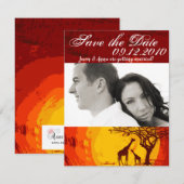 4x5 Save the Date Kaart African Safari Giraffe Sun (Voorkant / Achterkant)