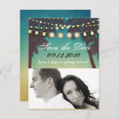 4x5 Save the Date Kaart Beach Sunset Palm Trees St (Voorkant / Achterkant)
