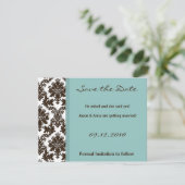 4x5 Save the Date Kaart - Bruin Damask Kant (Staand voorkant)