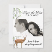 4x5 Save the Date Kaart Deer Doe Woodland Buck Lab (Voorkant)